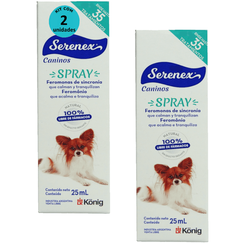 Serenex Spray 25ml Para Cães Kit Com 2 unidades